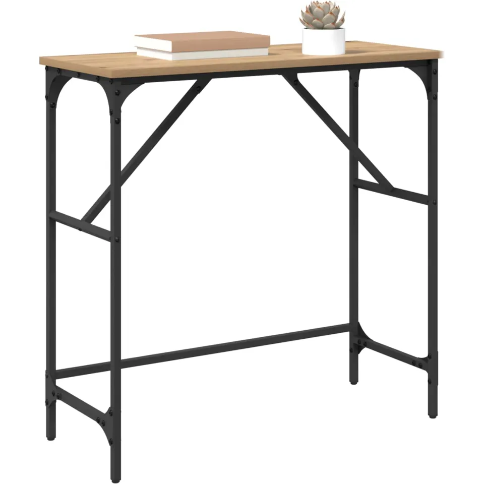 vidaXL Wandtafel Artisan Eiken 75 x 32 x 75 cm Bewerkt hout