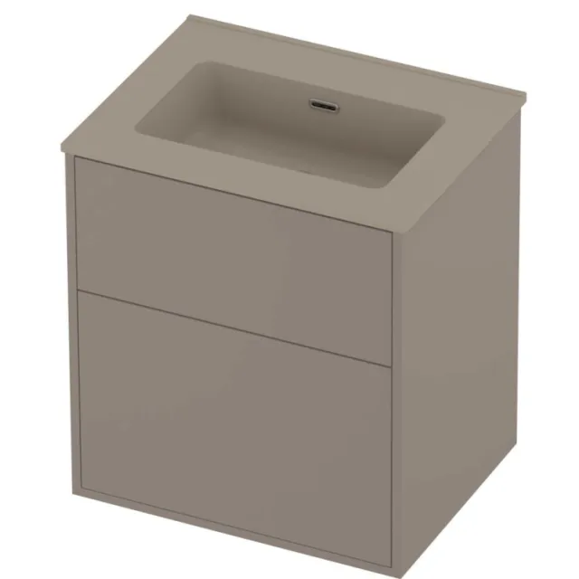 Proline Tribute Badmeubelset Porselein Elegant In Kader 60x46x67 cm Mat Crème Cotton Clay Beige