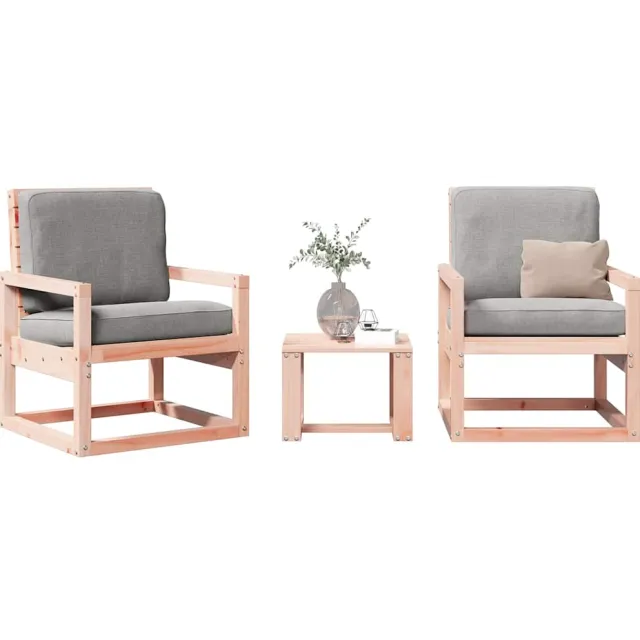 vidaXL 3-delige Loungeset massief douglashout Bruin