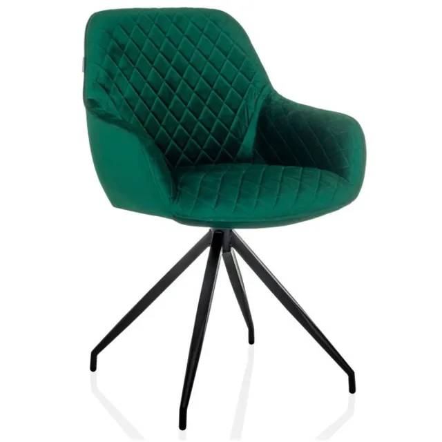 hjh LIVING Eetkamerstoel / kuipstoel ELVERUM velours groen hjh LIVING
