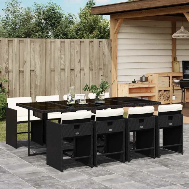 vidaXL 9-delige Tuinset met kussens poly rattan bruin, foto 2