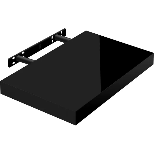 Volato Muurplank Volato, RG9476sz, wandboard, vrij zwevend, zwevende plank, hout, hoogglanzend zwart, als boekenplank, of voor cd's, dvd's, 40 x 22,9 x 3,8 cm