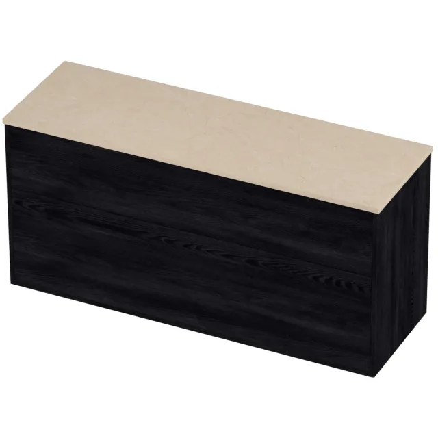 Proline Deck Badmeubelset Hardsteen Voor Grepen Asymmetrisch 140x46x67 cm Sand Stone Black Oak