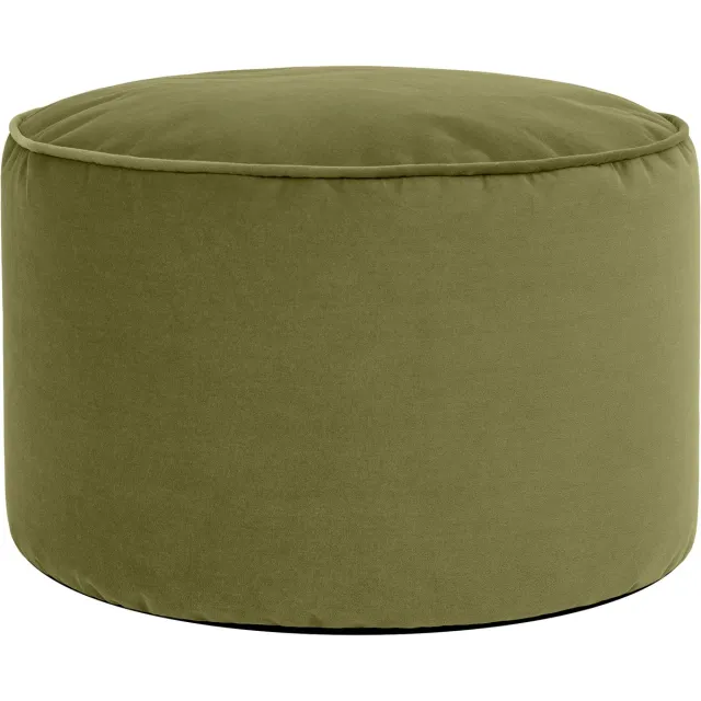 Icon Milano Poef - Ronde Zitzak Hocker - Fluweel - Olijfgroen