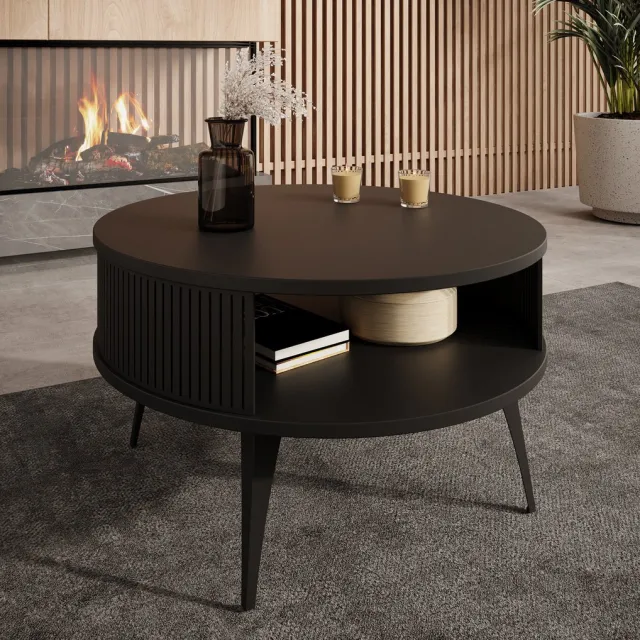 MEUBELLA Salontafel Roslyn - Zwart - 75 cm