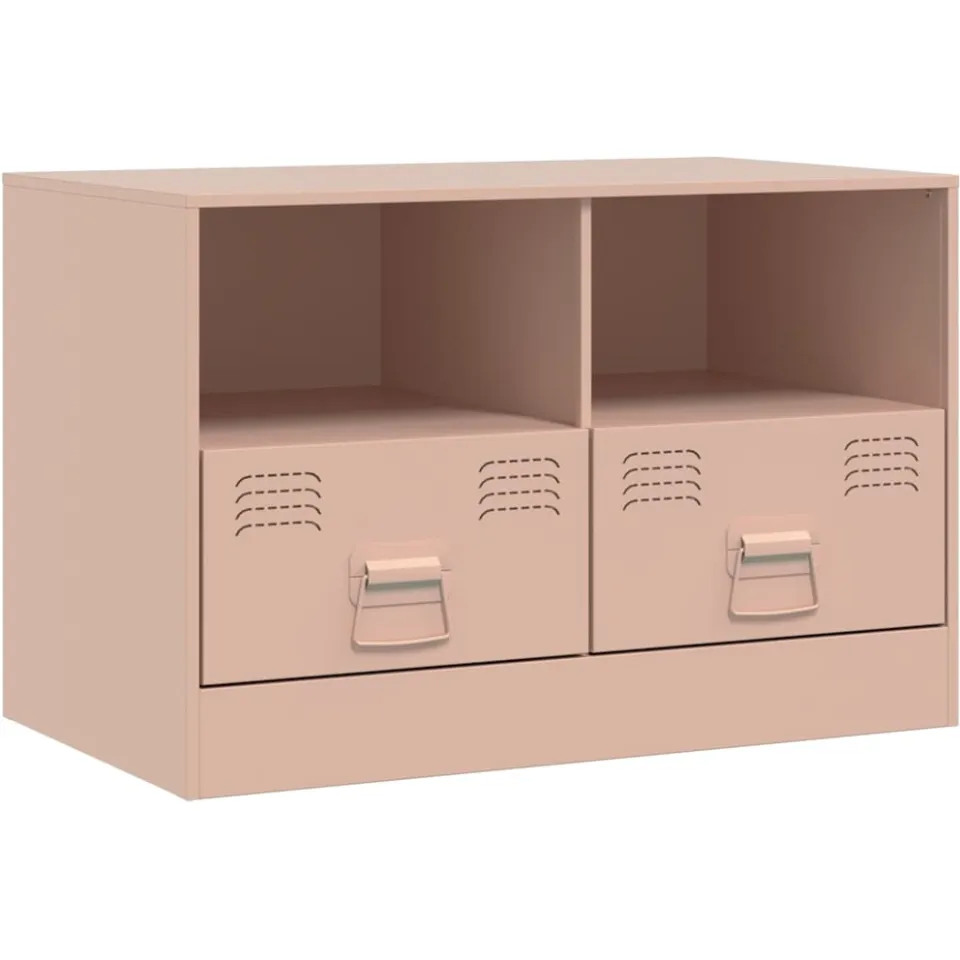 vidaXL Tv-meubel 67x39x44 cm staal roze