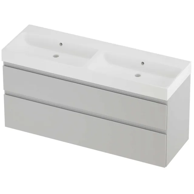 Proline Podium Badmeubelset Polystone Loft 140x46x70 cm Mat White Glans Wit