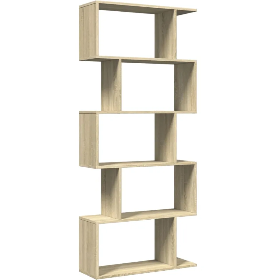 vidaXL Kamerscherm / boekenkast 5-laags 70x24x161 cm hout sonoma eiken, foto 3
