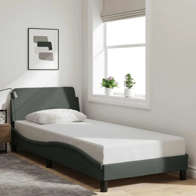 vidaXL Bedframe "Dover" 80x200 cm stof donkergrijs grijs