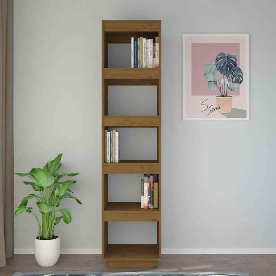 vidaXL Boekenkast/kamerscherm 40x35x167 cm grenenhout honingbruin bruin, foto 3