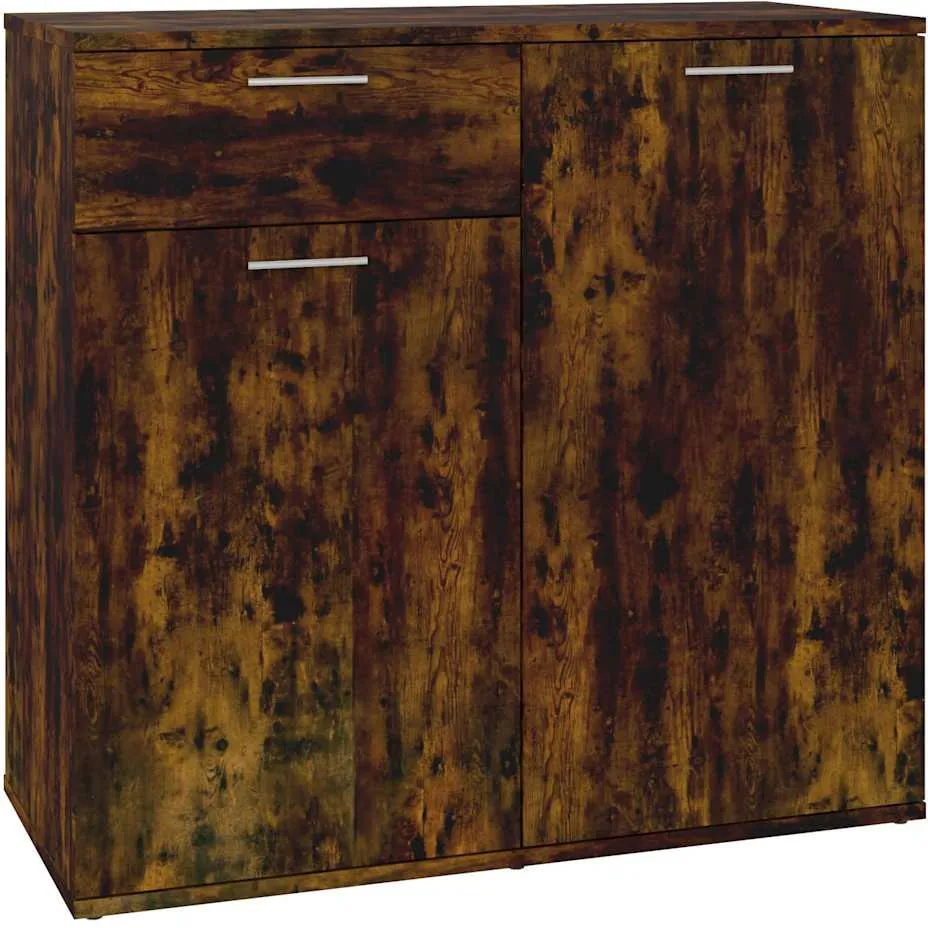 vidaXL Dressoir 80x36x75 cm bewerkt hout gerookt eikenkleurig Bruin