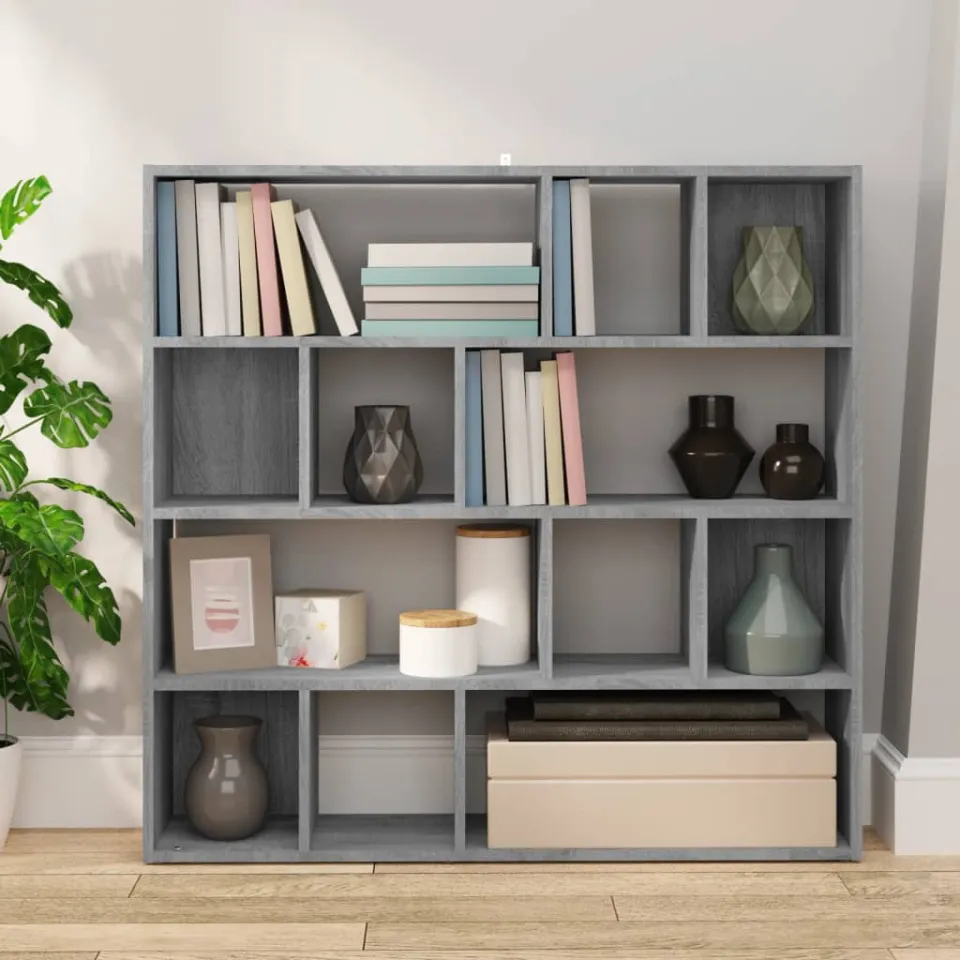 vidaXL Boekenkast/kamerscherm 105x24x102 cm grijs sonoma eikenkleurig, foto 3