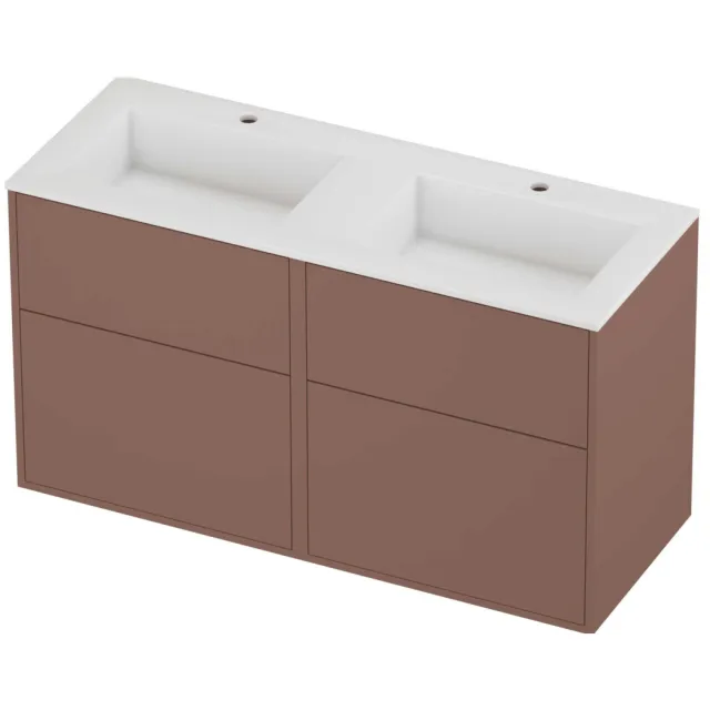 Proline Aristo Badmeubelset Polystone Elegant 120x46x67 cm Glans Wit Beauty Blush Rosé Goud