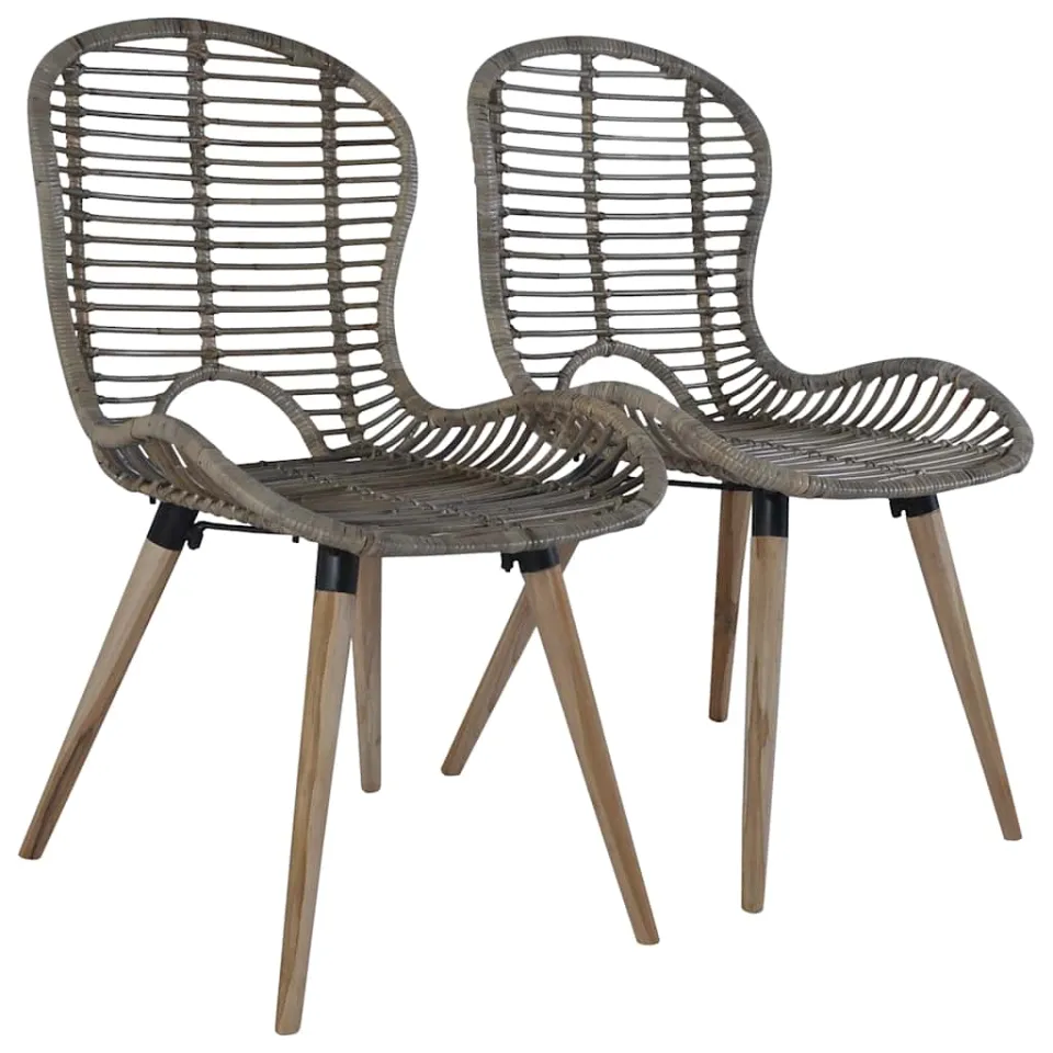 vidaXL Eetkamerstoelen 4 st natuurlijk rattan bruin, foto 2