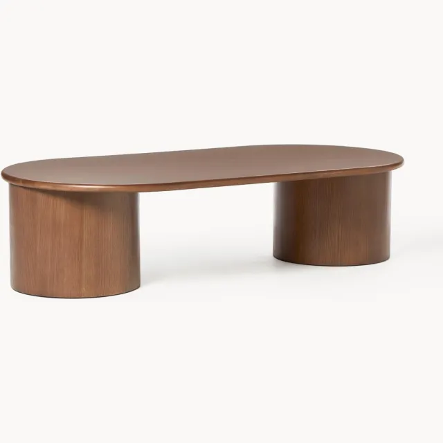 Westwing Collection Ovale salontafel Didi van eikenhout Bruin