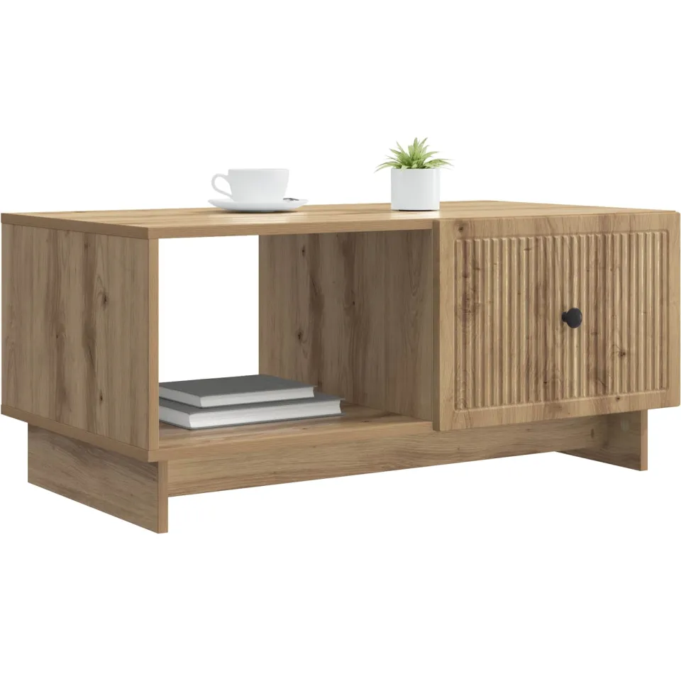 vidaXL Salontafel Artisanaal eiken 90 x 50 x 40 cm Bewerkt hout Bruin