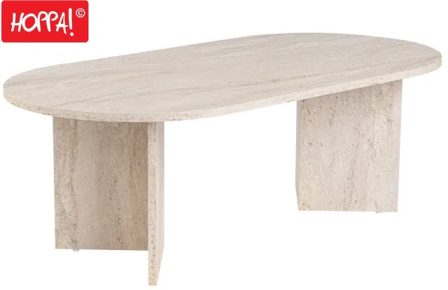 Hoppa! Salontafel - Travertijn - 108 x 50 x 42 cm (B x D x H) Travertin