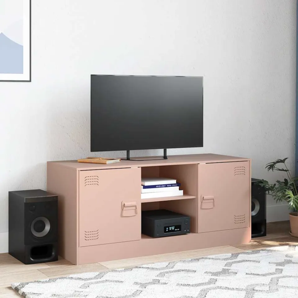 vidaXL Tv-meubel 99x39x44 cm staal roze, foto 3