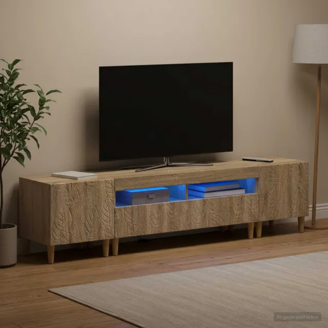 vidaXL 3-delige LED TV-kast DELFT Sonoma Eiken Bewerkt hout, foto 2