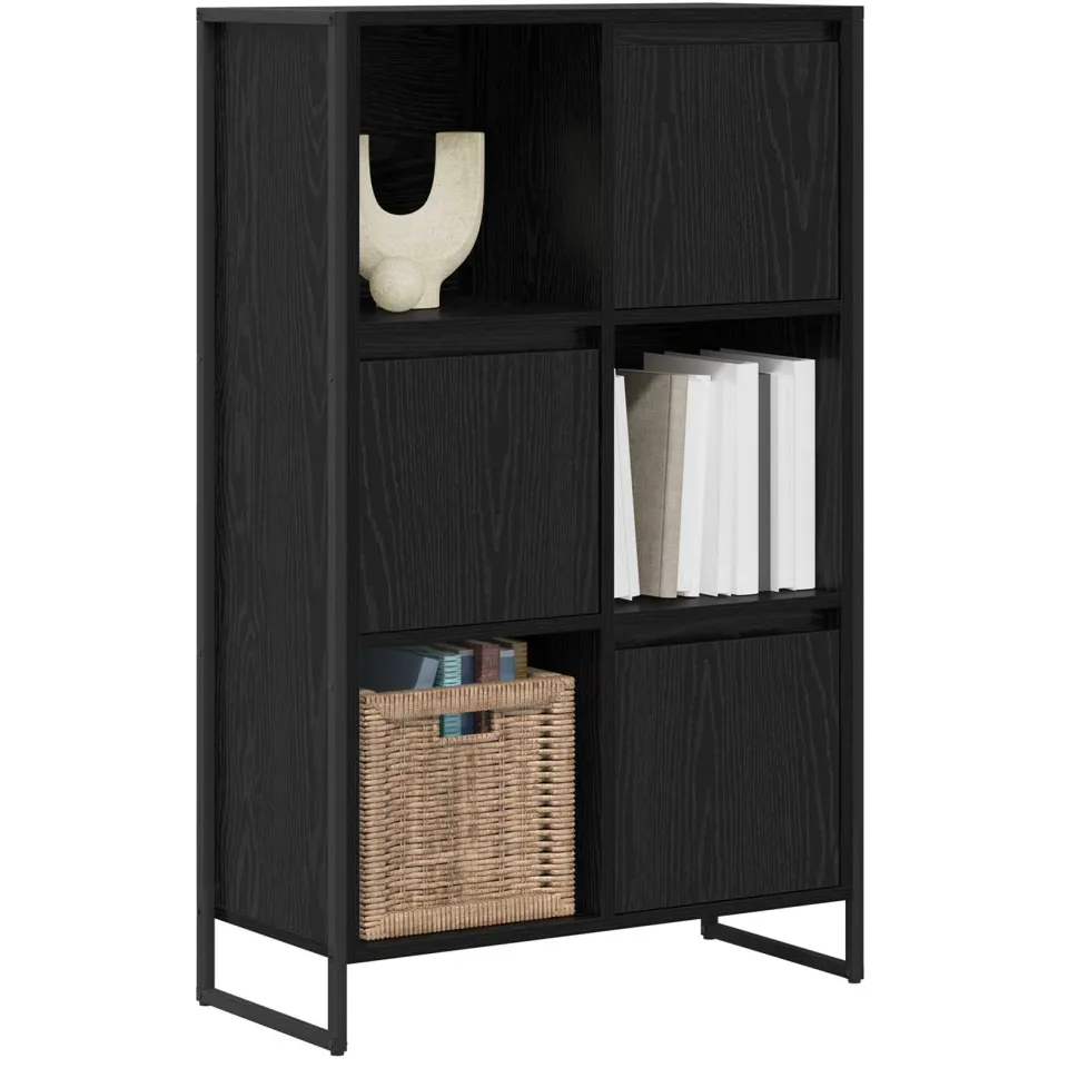 vidaXL Boekenkast 68 x 30 x 108.5 cm Bewerkt hout Zwart Eiken