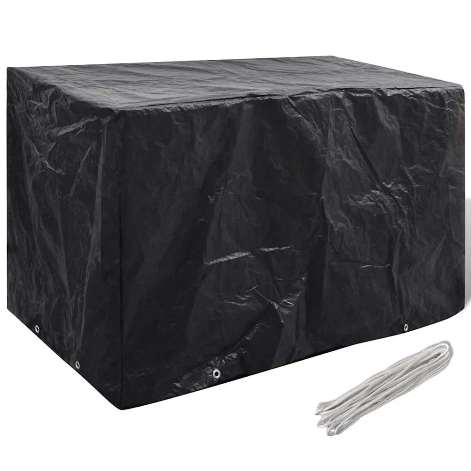vidaXL Tuinmeubelhoezen 2 st 8 ogen 140x70x90 cm zwart, foto 2