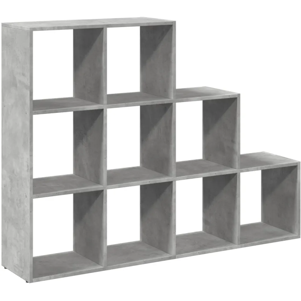 vidaXL Kamerscherm / boekenkast 3-laags 137,5x29x103,5 cm hout grijs