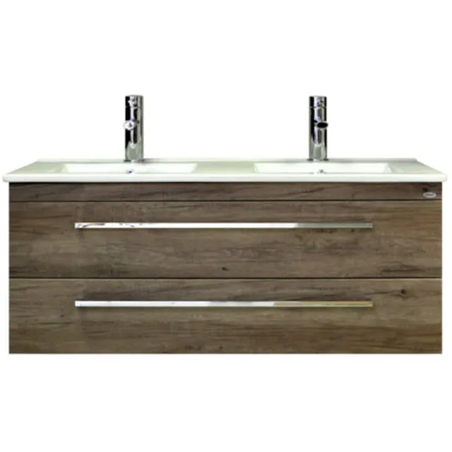 Sanicare Badkamermeubelset Sanicare Q1 2 Soft Close Lades Truffel 121x46 cm