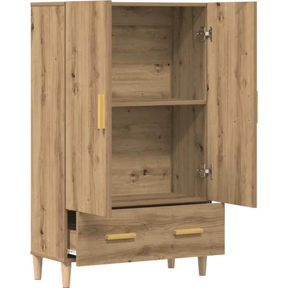 vidaXL Hoge kast 70x31x115 cm bewerkt hout artisanaal eikenkleur, foto 4