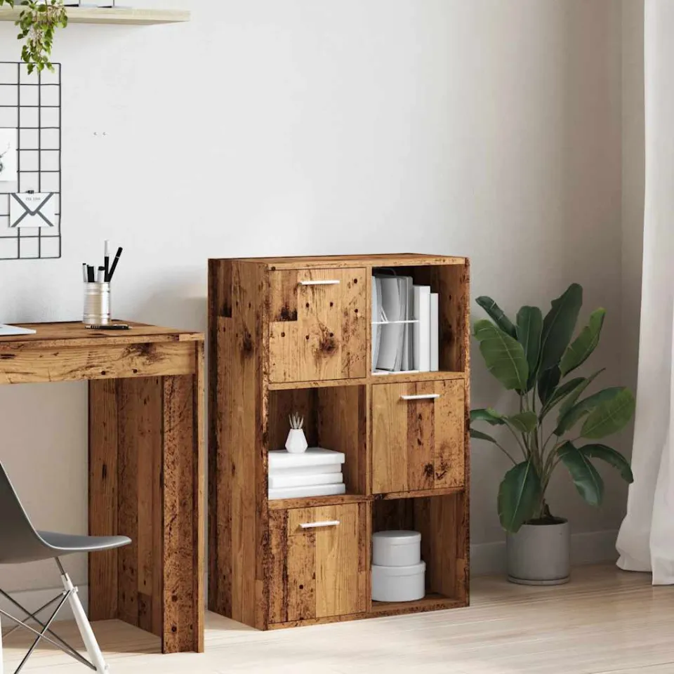vidaXL Boekenkast 60,5x30x90 cm bewerkt hout oud houtkleurig bruin, foto 2