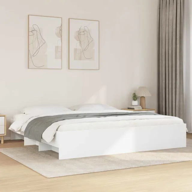 vidaXL Bedframe massief hout wit 200x200 cm
