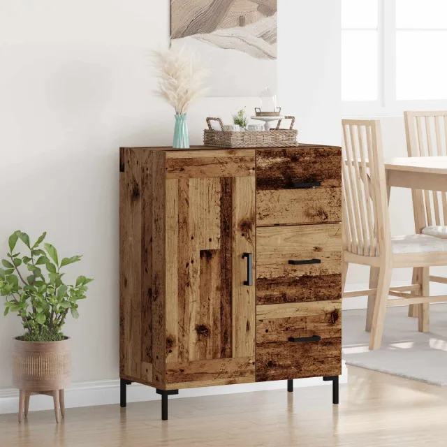 vidaXL Dressoir Oud hout 69.5 x 34 x 90 cm Bewerkt hout Bruin