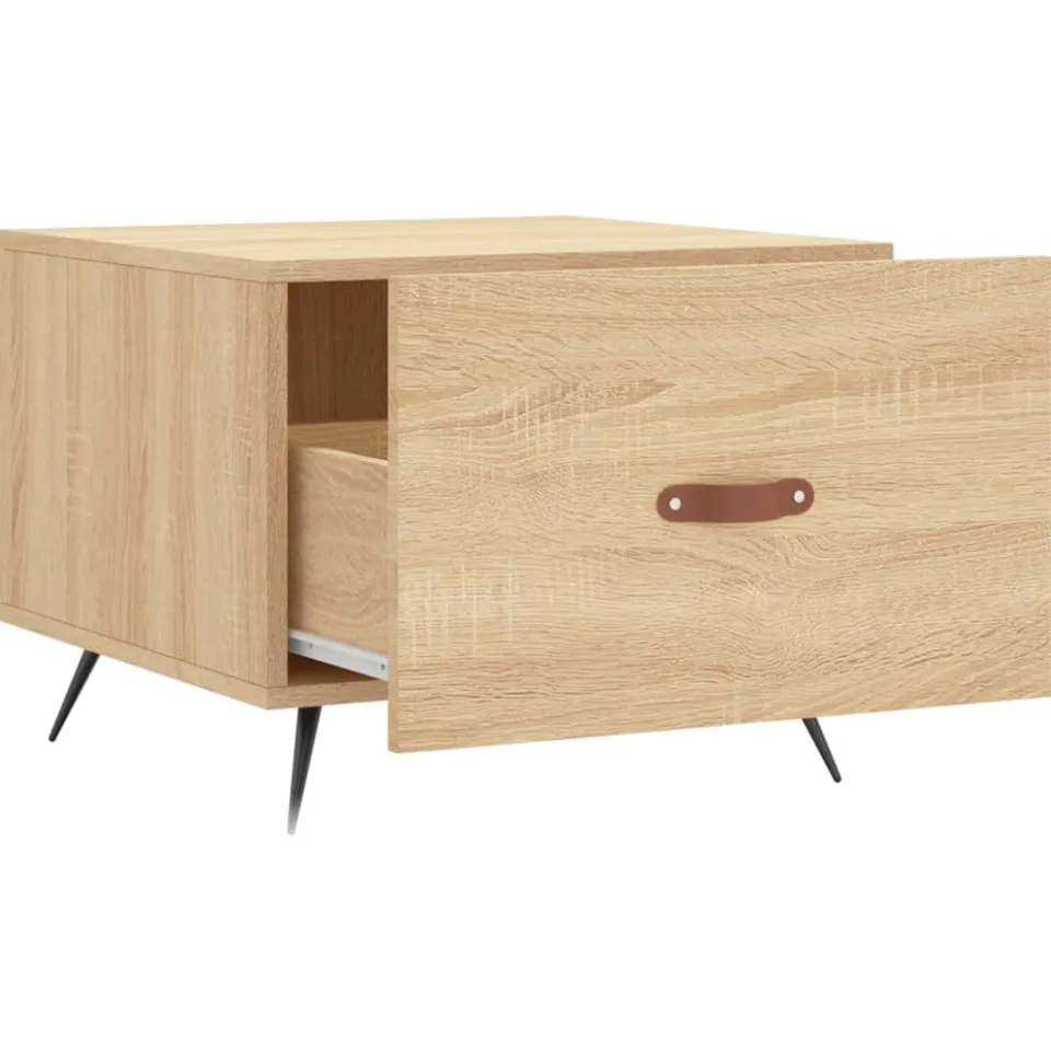 vidaXL Salontafel 50x50x35 cm bewerkt hout sonoma eikenkleurig, foto 4
