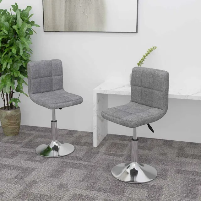 vidaXL Eetkamerstoelen draaibaar 2 st stof lichtgrijs