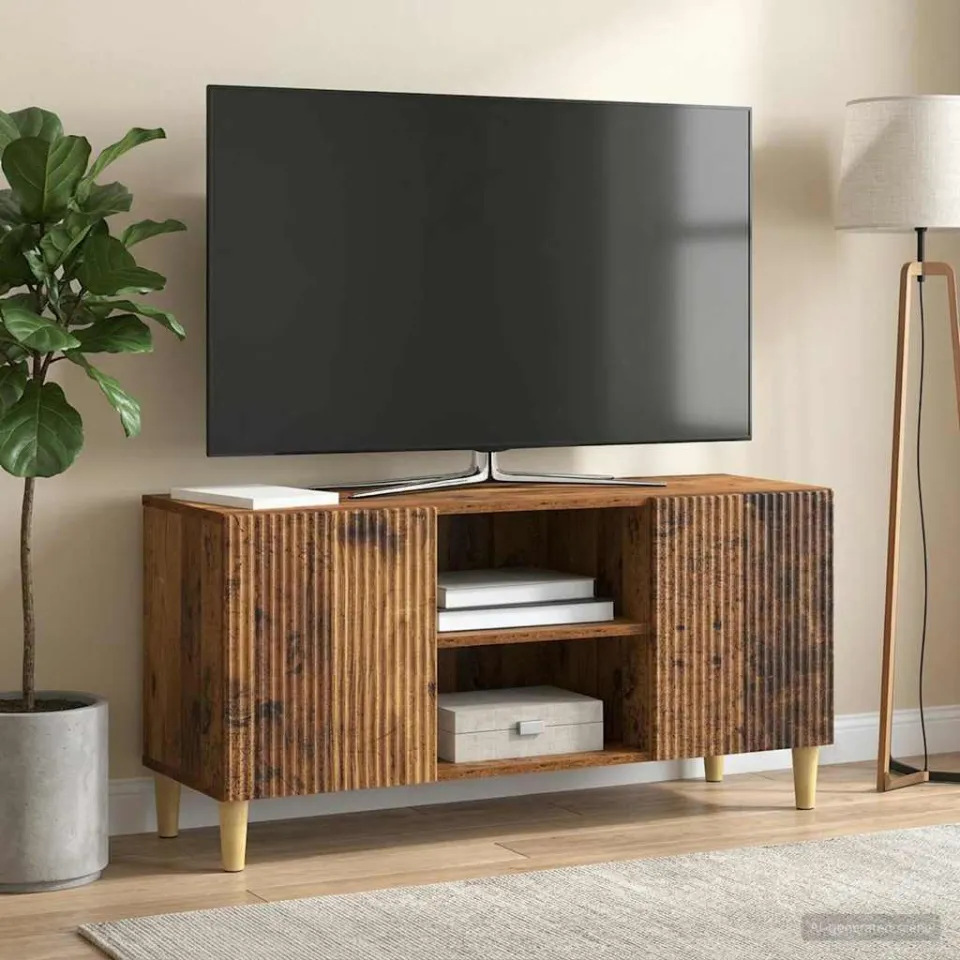 vidaXL TV-kast 102 x 34,5 x 50 cm Oud hout Bewerkt hout bruin, foto 4