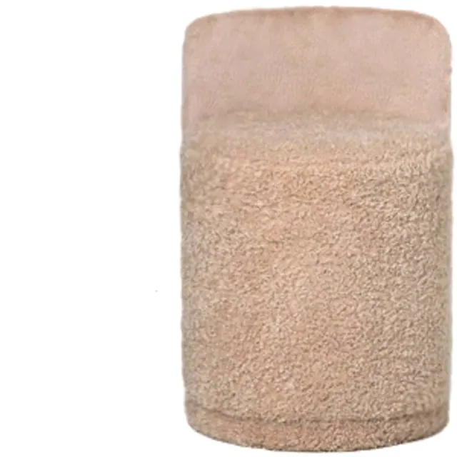 PTMD Brandon Beige Fabric Round Pouf With Backrest