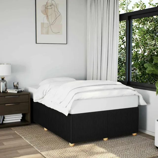vidaXL Bedframe zonder matras 120x190 cm stof zwart