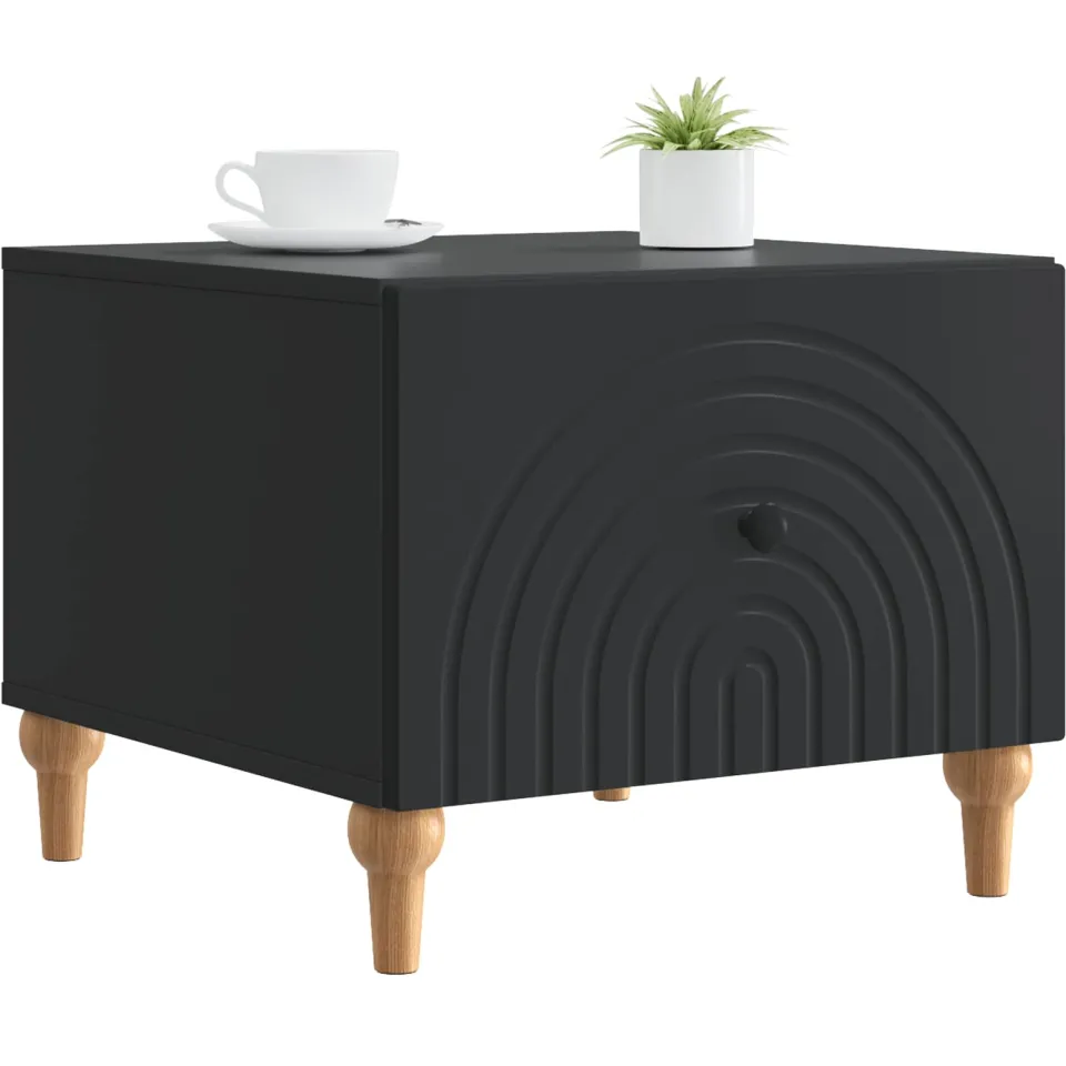 vidaXL Salontafel met lade Zwart 49 x 50 x 40 cm Bewerkt hout