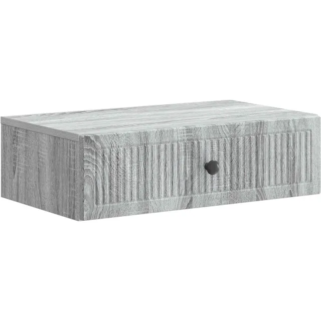 vidaXL Wandgemonteerde - Zijtafel - 59 - x - 34,5 - x - 17 - cm - Bewerkt - hout Grijs sonoma