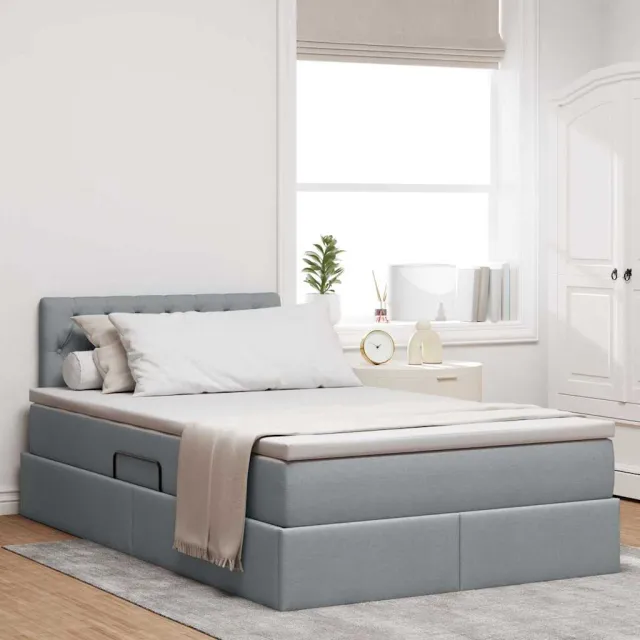 vidaXL Opbergbed met matras Lichtgrijs 120 x 200 cm fluweel