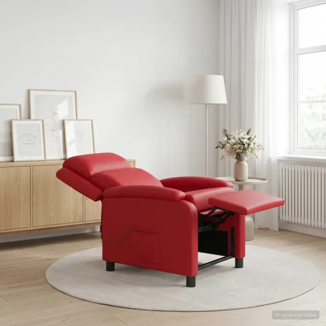 vidaXL Massage Recliner Rood Kunstleer