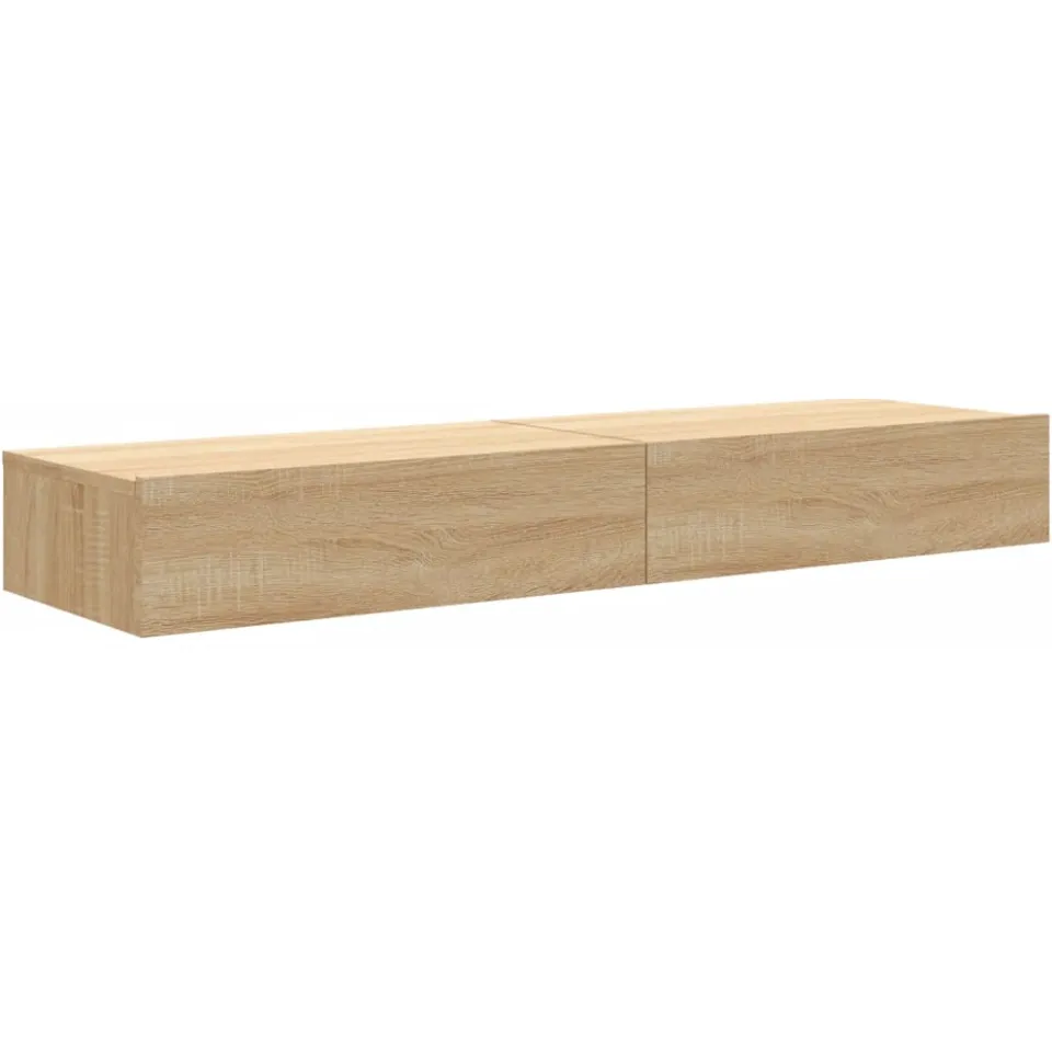 vidaXL Tv-meubelen 2 st met LED-verlichting 60x35x15,5 cm sonoma eiken Bruin