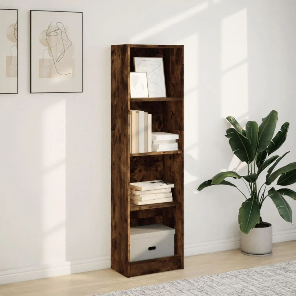 vidaXL Boekenkast 40x24x143 cm bewerkt hout gerookt eikenkleurig, foto 2