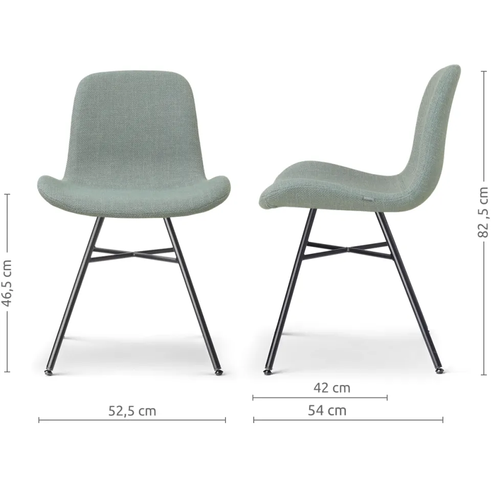 Nolon Noa-Fé eetkamerstoel saliegroen - zwart onderstel, foto 3