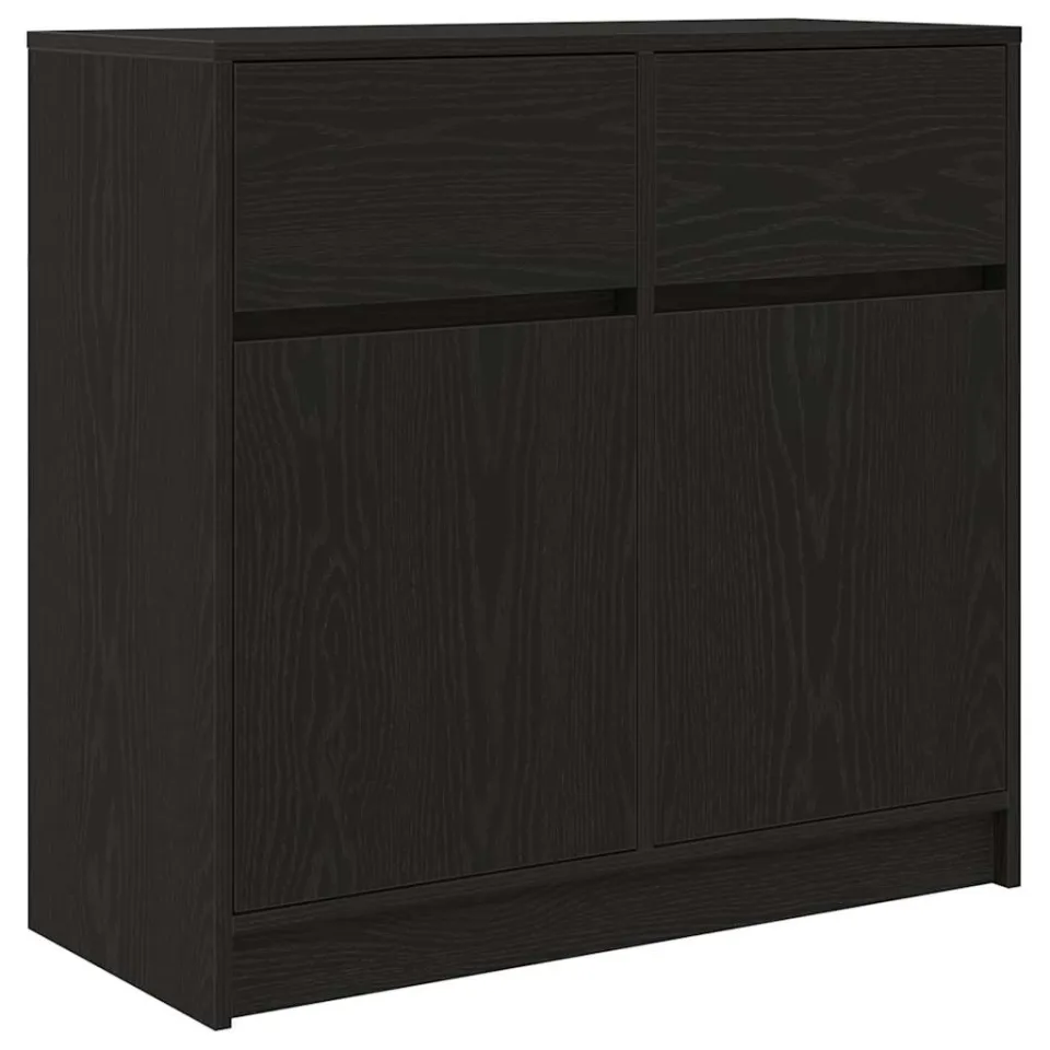 vidaXL Dressoir met lade 80x34x76 cm spaanplaat zwart eikenkleurig