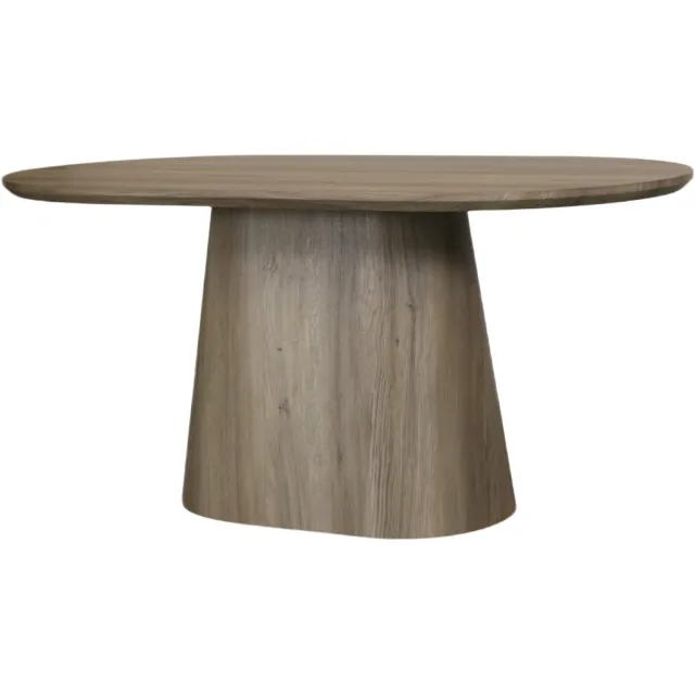 Lizzely Garden & Living Eettafel Japandi ovaal Saga 160cm lichtbruin MDF ovale eetkamertafel