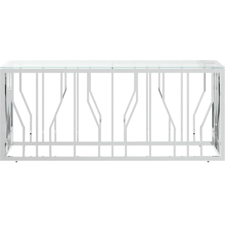 vidaXL Salontafel 110x45x45 cm roestvrij staal en glas