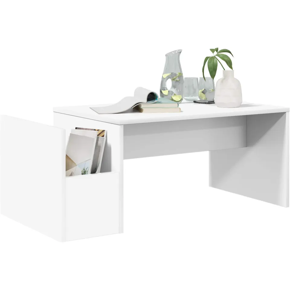 vidaXL Salontafel Wit 90 x 45 x 35 cm Bewerkt hout, foto 2