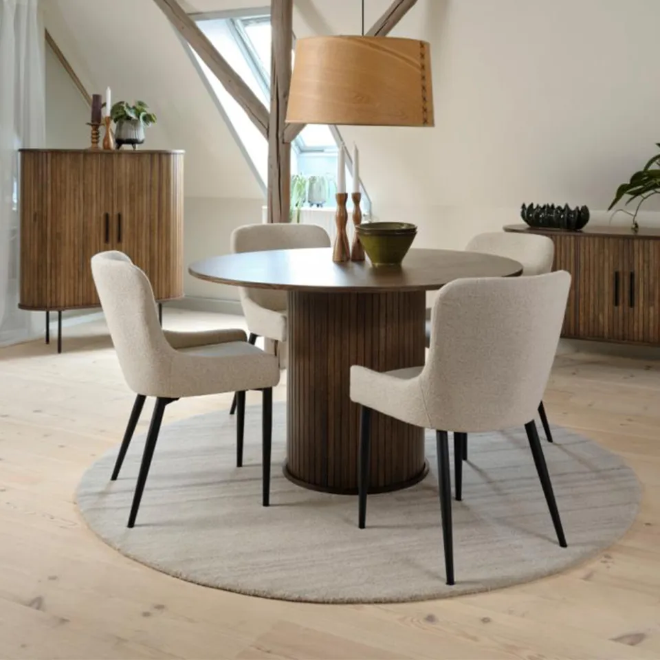 Olivine Lenn houten eettafel gerookt eiken - Ø 120 cm, foto 2