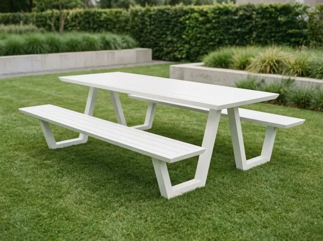 Mobistoxx Picknicktafel BOLERO 240 cm aluminium wit