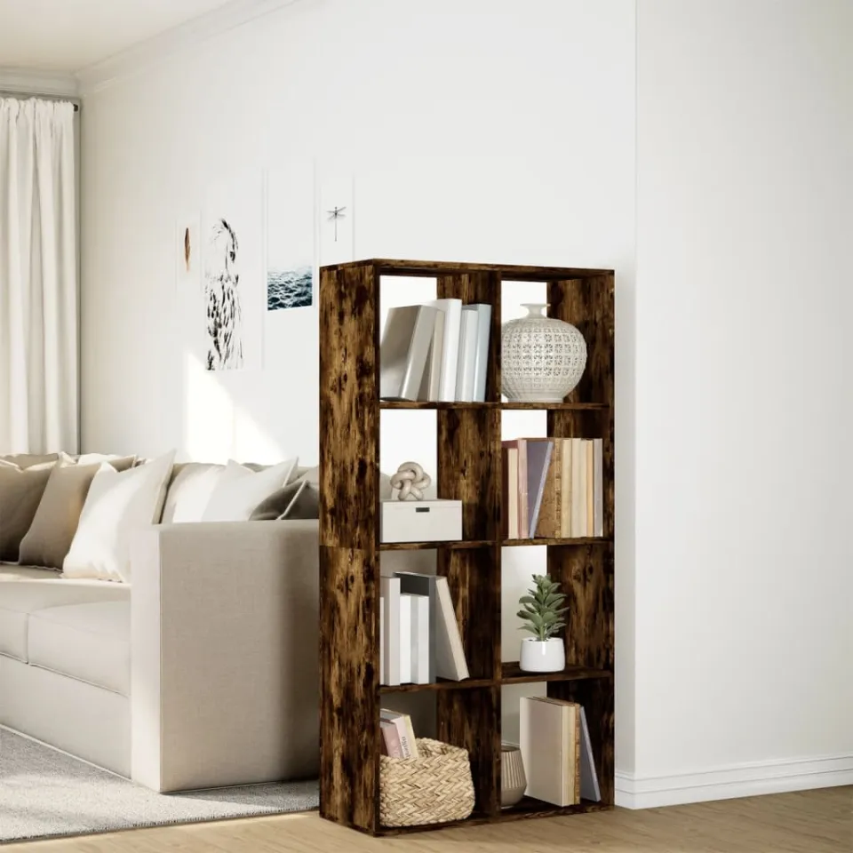 vidaXL Kamerscherm / boekenkast 69,5x29x137,5 cm hout gerookt eiken, foto 4